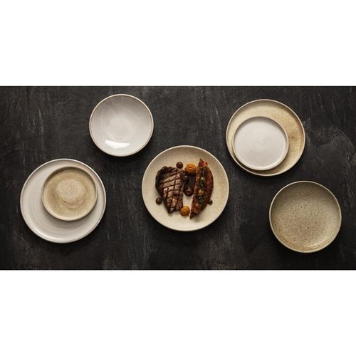 Assiette Plate Bord Droit 250 Mm - Lot De 6 - Canvas