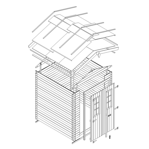 M343c - Abri De Jardin En Bois 3,53 M2 - Abri De Jardin Sans Plancher