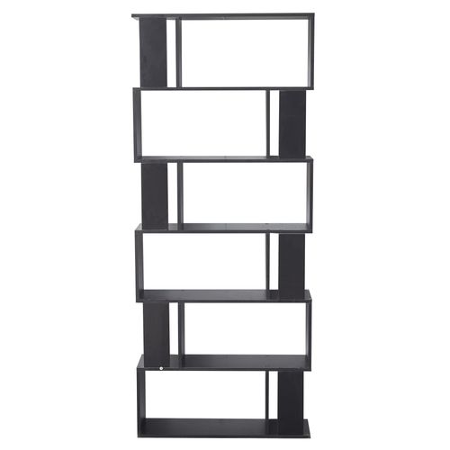 Etagère Bibliothèque Moderne Bois Noir 6 Etagères 190x60x24