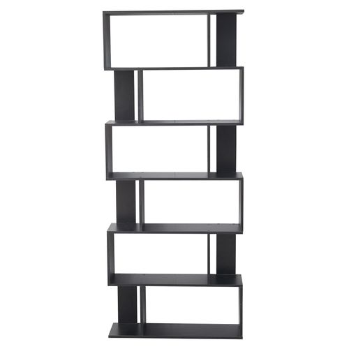 Etagère Bibliothèque Moderne Bois Noir 6 Etagères 190x60x24