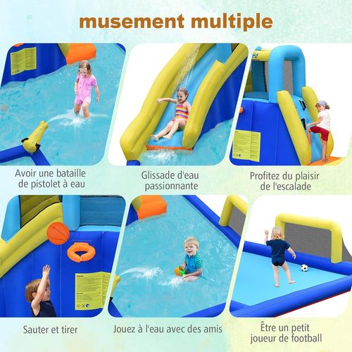 Structure Gonflable Avec Toboggan Piscine Cadre De Football/basket-ball
