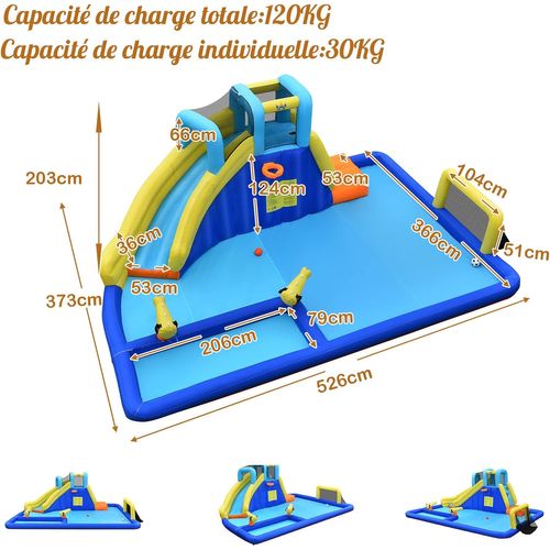 Structure Gonflable Avec Toboggan Piscine Cadre De Football/basket-ball