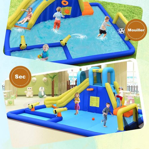 Structure Gonflable Avec Toboggan Piscine Cadre De Football/basket-ball