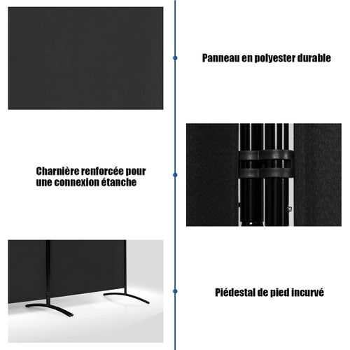 Paravent Sur Pied 3 Panneaux Pliable,brise Vue，cloison De Séparation Pièce Protèger Privée