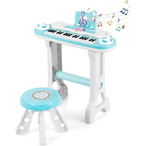 Clavier Electronique Piano Pour Enfants 37 Touches-4 Effets Lumière 18 Mois + Bleu