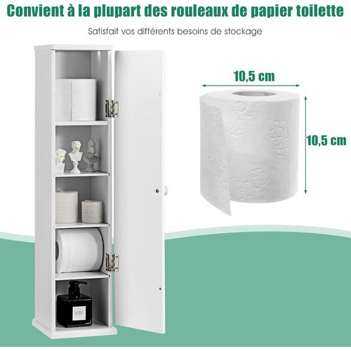 Support Papier Toilette Armoire Porte-papier Sur Pied Pour Salle De Bain
