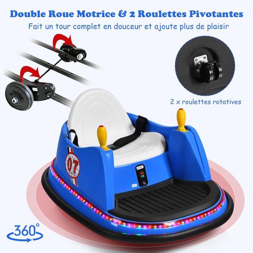 Voiture Auto Tamponneuse Électrique 6v Pour Enfants 2-5 Ans, Avec Télécommande, Effet Sonore