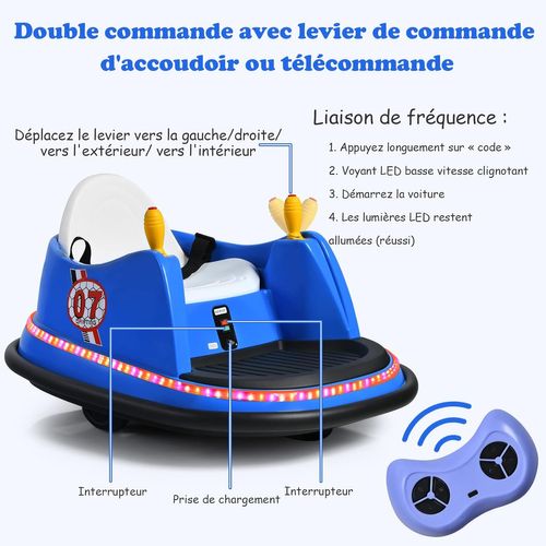 Voiture Auto Tamponneuse Électrique 6v Pour Enfants 2-5 Ans, Avec Télécommande, Effet Sonore
