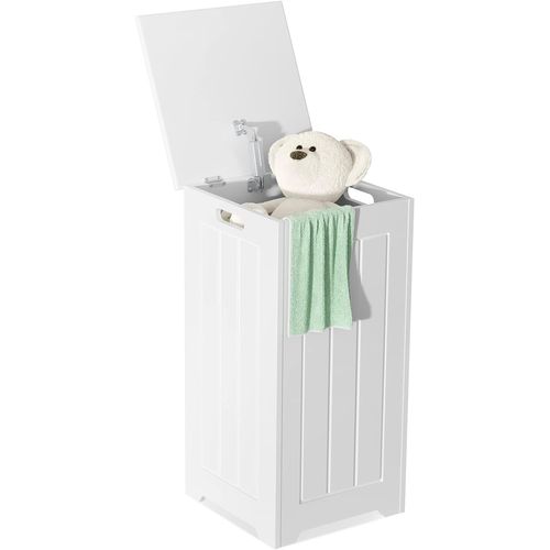 Panier à Linge Avec Couvercle 35 L Corbeille à Linge Rectangulaire Avec Charnière En Métal