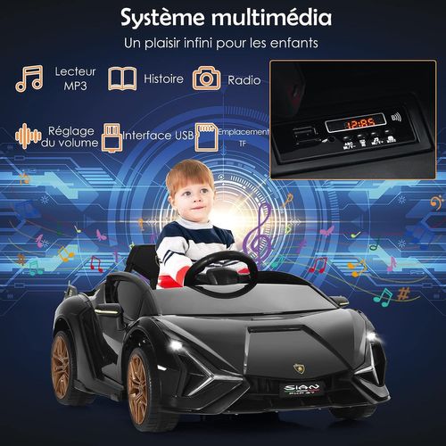 Lamborghini Voiture Électrique 12v Enfants Avec Télécommande 2,4g 2 Portes Papillons