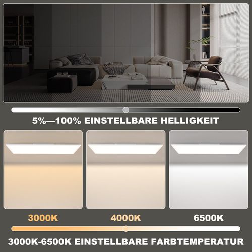 Plafonnier LED Intensité Variable Rétroéclairage Rvb Avec Télécommande 36w