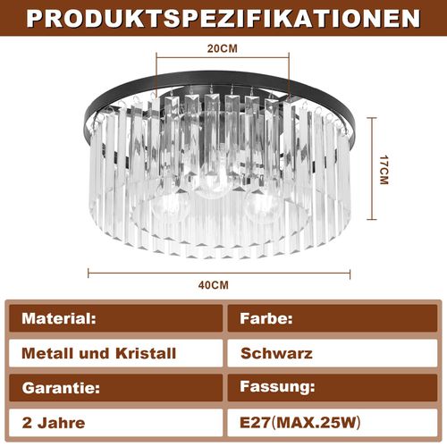 Plafonnier Pour Chambre à Coucher, Salon, Lampe De Chambre Noire E27, Lampe De Salon Moderne