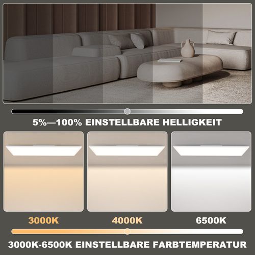 Panneau LED 100 X 25 Cm Variable Long Éclairage Rvb à Changement Avec Télécommande, 24 W