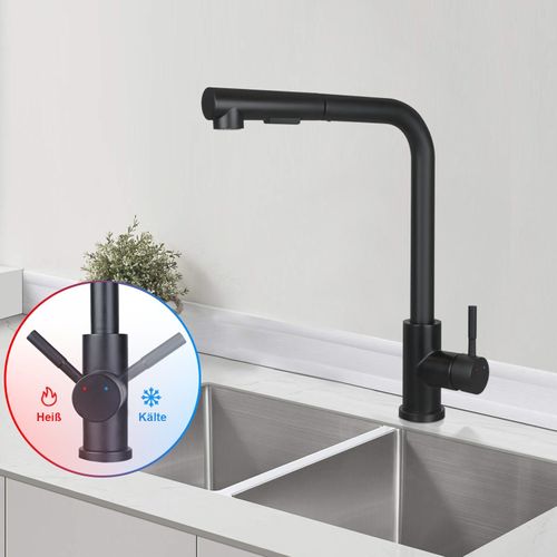 Robinet De Lavabo Robinet D'évier Extensible Rotatif à 360° En Acier Inoxydable Avec 2 Types De Jets