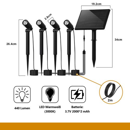 Spots De Jardin LED Avec Piquet De Terre Ip65 Extérieur 3000k (Lot de 2)