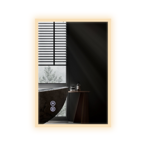 Miroir Avec Lumière - 60x80cm Miroir Mural LED Verre Antidéflagrant Avec Miroir Tactile