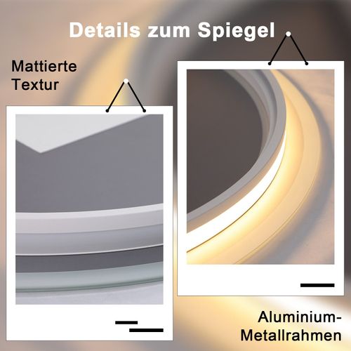 Miroir Avec Éclairage Miroir Mural LED Ip44 Rond 80cm Avec Fonction Miroir Tactile Éclairé