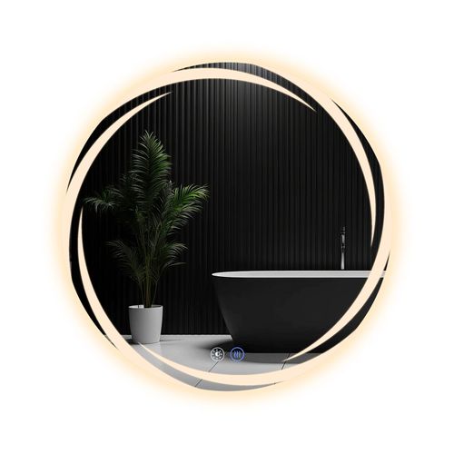 Miroir De Salle De Bain Avec Éclairage à LED Rond Ip44 De 70 Cm Avec Fonction Tactile