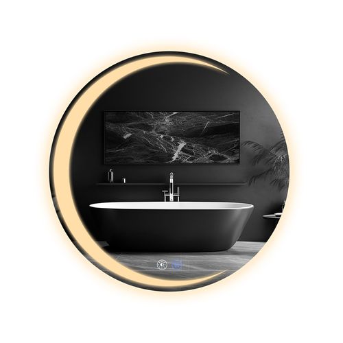 Miroir De Salle De Bain Avec Éclairage Rond à LED Ip44 Rond De 50 Cm Avec Fonction Tactile