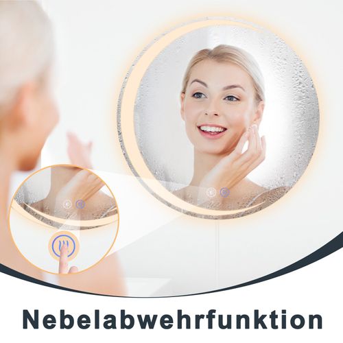 Miroir De Salle De Bain Avec Éclairage Rond à LED Ip44 Rond De 60 Cm Avec Fonction Tactile