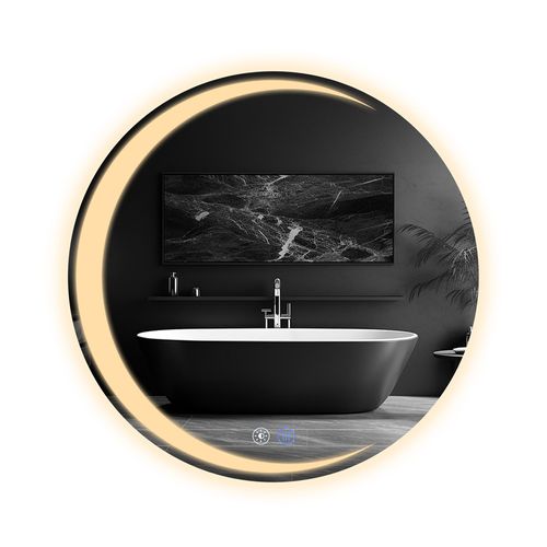 Miroir De Salle De Bain Avec Éclairage Rond à LED Ip44 Rond De 60 Cm Avec Fonction Tactile