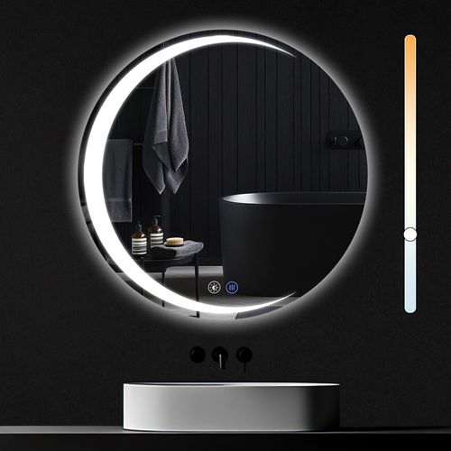 Miroir De Salle De Bain Avec Éclairage Rond à LED Ip44 Rond De 80 Cm Avec Fonction Tactile