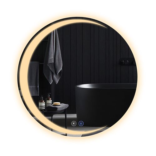 Miroir De Salle De Bain Avec Éclairage Rond à LED Ip44 Rond De 80 Cm Avec Fonction Tactile