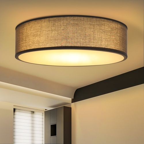 Plafonnier  Rond En Tissu 38 Cm, E27, Lampe De Plafond Moderne Pour Chambre à Coucher