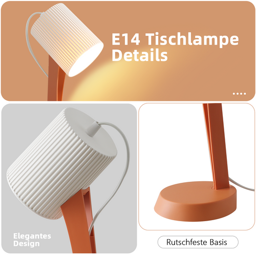 Lampe De Table De Salon Lampe De Chevet Avec Câble Lot De 2 Petites Lampes Orange E14