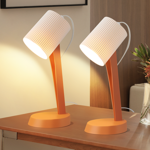 Lampe De Table De Salon Lampe De Chevet Avec Câble Lot De 2 Petites Lampes Orange E14