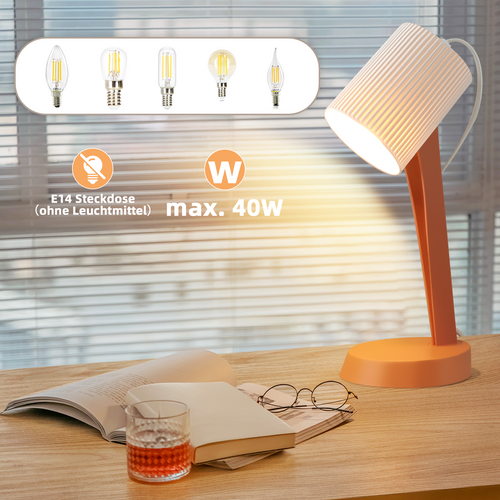 Lampe De Table De Salon Lampe De Chevet Avec Câble Lot De 2 Petites Lampes Orange E14