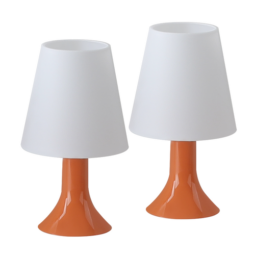 Lampe De Chevet Lampe De Table De Salon Avec Câble Lot De 2 Petites Lampes E14 Orange Moderne