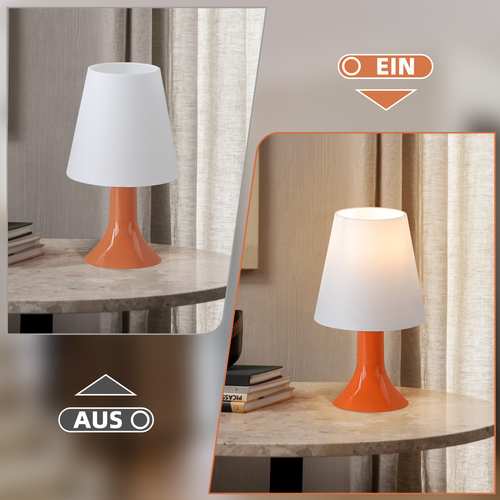 Lampe De Chevet Lampe De Table De Salon Avec Câble Lot De 2 Petites Lampes E14 Orange Moderne
