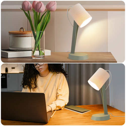 Lampe De Chevet Lampe De Table De Salon Avec Câble Lot De 2 Petites Lampes 37,4 Cm Vert E14