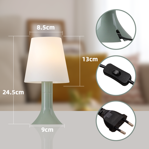 Lampe De Chevet Lampe De Table De Salon Avec Câble Lampe De Table Lot De 2 Petites Lampes Vertes E14