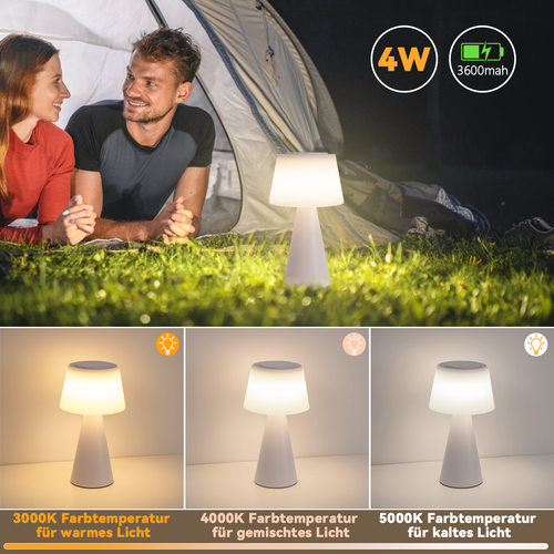 Lampe De Table à Batterie Solaire Sans Fil LED 3600mha Rechargeable Tactile Avec Batterie USB