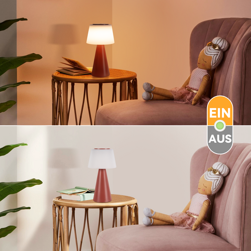 Lampe De Table à Batterie Solaire Lampe De Chevet LED Sans Fil 3600mha Rechargeable Tactile Dimmable