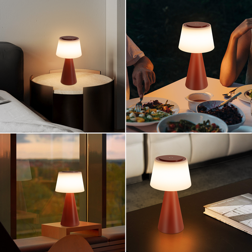 Lampe De Table à Batterie Solaire Lampe De Chevet LED Sans Fil 3600mha Rechargeable Tactile Dimmable