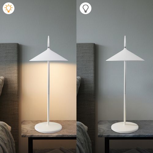 Lampe De Table à Piles, Lampe De Chevet Sans Fil LED 1800mha Rechargeable Tactile Dimmable