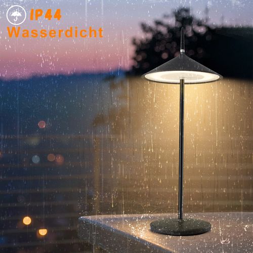 Lampe De Chevet Tactile Sans Fil LED Noire Dimmable 1800mha Rechargeable Avec USB