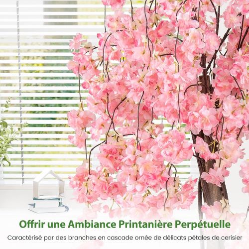 Cerisier Artificiel Réaliste 163 Cm Avec Fleurs Roses Et Blanches (rose)