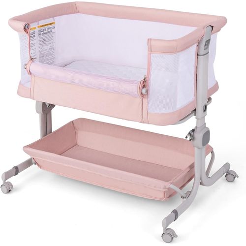 Lit Cododo Bébé Avec Matelas et 6 Hauteur Réglable(75-85cm), Charge 9kg Pour 0-6 Mois,rose