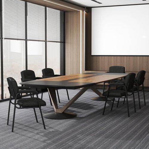 Lot De 2 Chaise De Bureau Chaises D'invités, Structure En Métal Et Accoudoirs Rembourrés (noir)