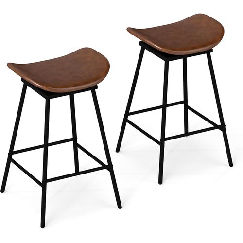Tabourets De Bar Pivotants Lot De 2, Siège Rembourée 45 X 36 Cm, Repose-pieds (marron,2)