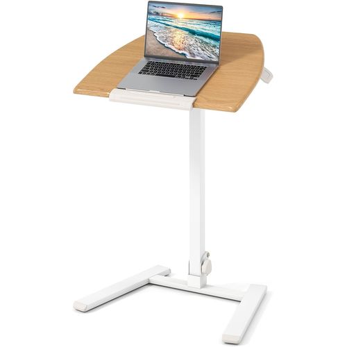 Bureau Sur Roulettes Pliable, Plateau Inclinable à 90°, Pupitre 74-109 Cm, Sans Montage