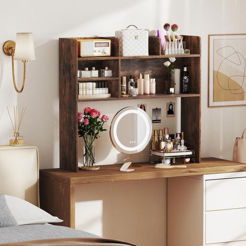 Étagère De Bureau, Meuble De Rangement Avec 6 Étagères, 94 X 24 X 85 Cm (brun Rustique)