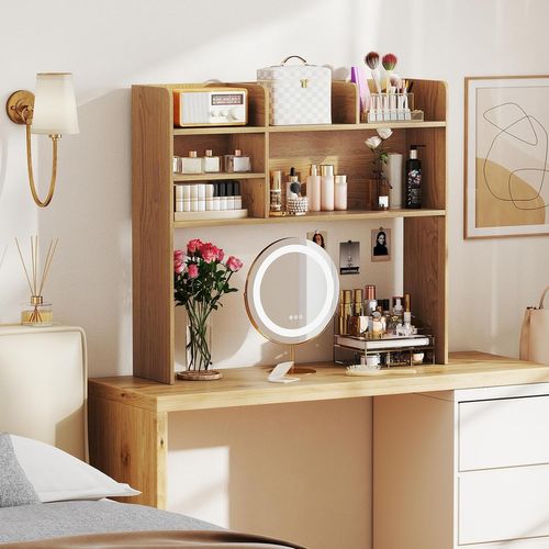 Étagère De Bureau, Meuble De Rangement, Dispositif Anti-basculement, 94 X 24 X 85 Cm (naturel)