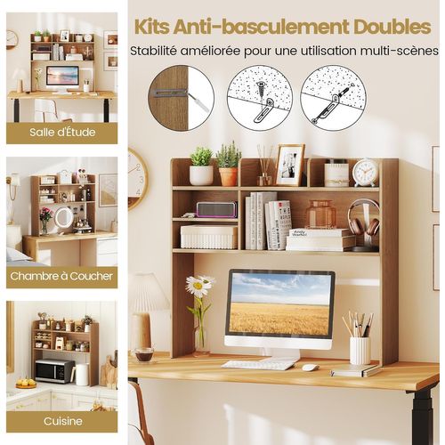 Étagère De Bureau, Meuble De Rangement, Dispositif Anti-basculement, 94 X 24 X 85 Cm (naturel)
