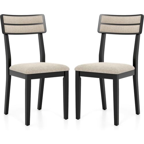 Chaise Salle à Manger Lot De 2, Chaises Hautes Avec Dossier Haut, Siège Rembourré (noir)