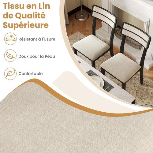 Chaise Salle à Manger Lot De 2, Chaises Hautes Avec Dossier Haut, Siège Rembourré (noir)